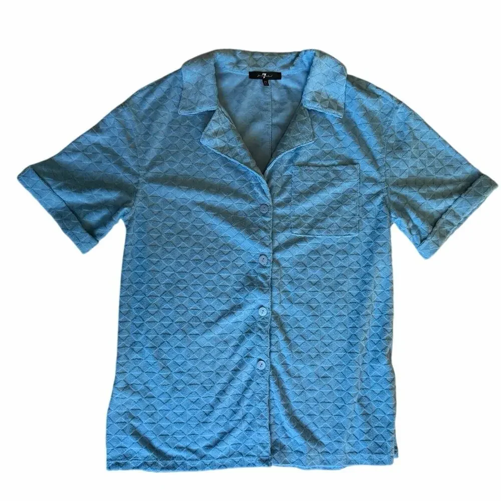 7 For‎ All Mankind Womens Light Blue 2 Piece Terry Lounge Set Size XS